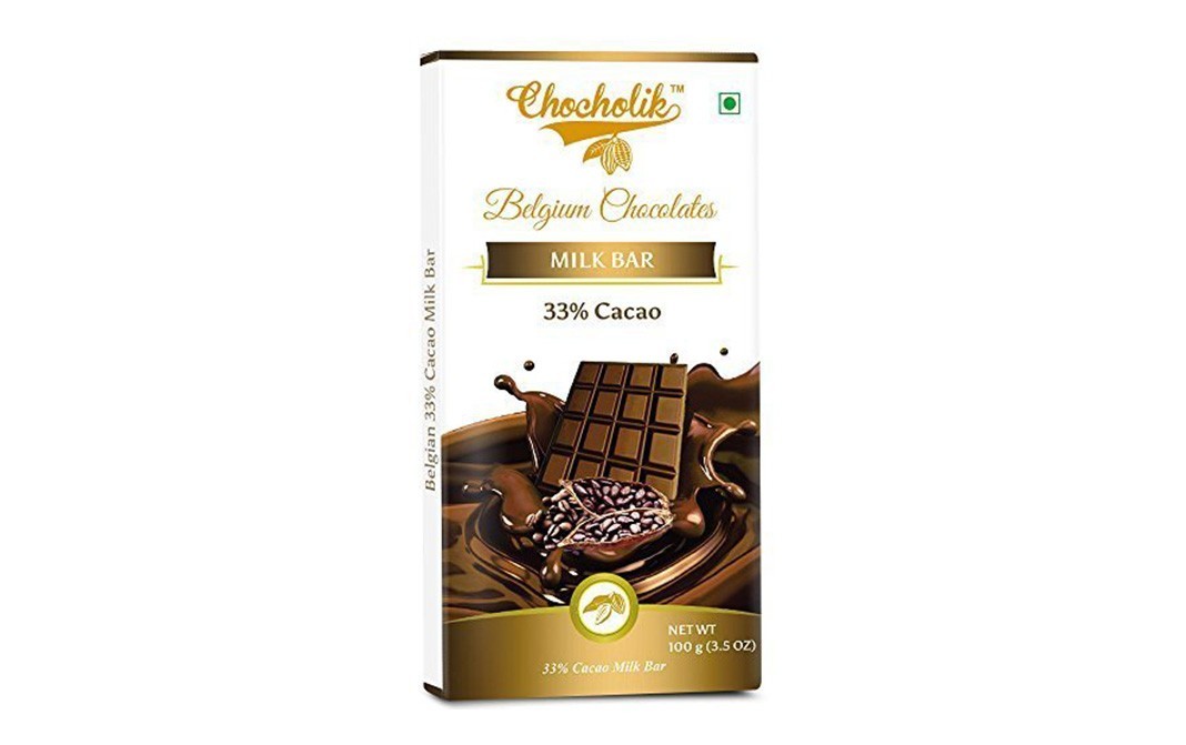 Chocholik Belgium Chocolates Milk Bar, 33% Cacao   Box  100 grams